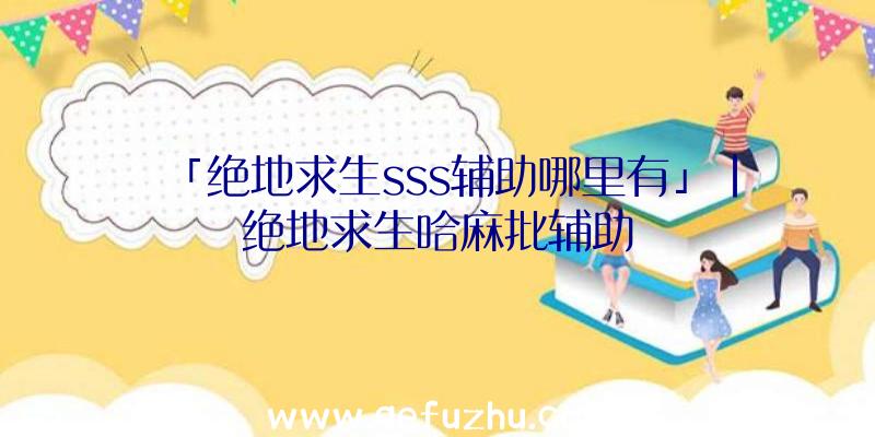 「绝地求生sss辅助哪里有」|绝地求生哈麻批辅助